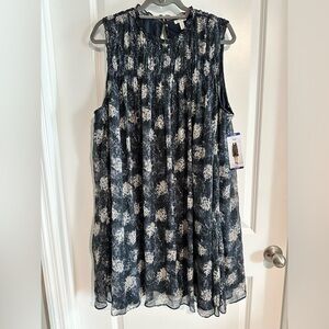 Joie Sleeveless Mini Dress Navy & White XXL Women’s Feminine Flowy Mini NWT